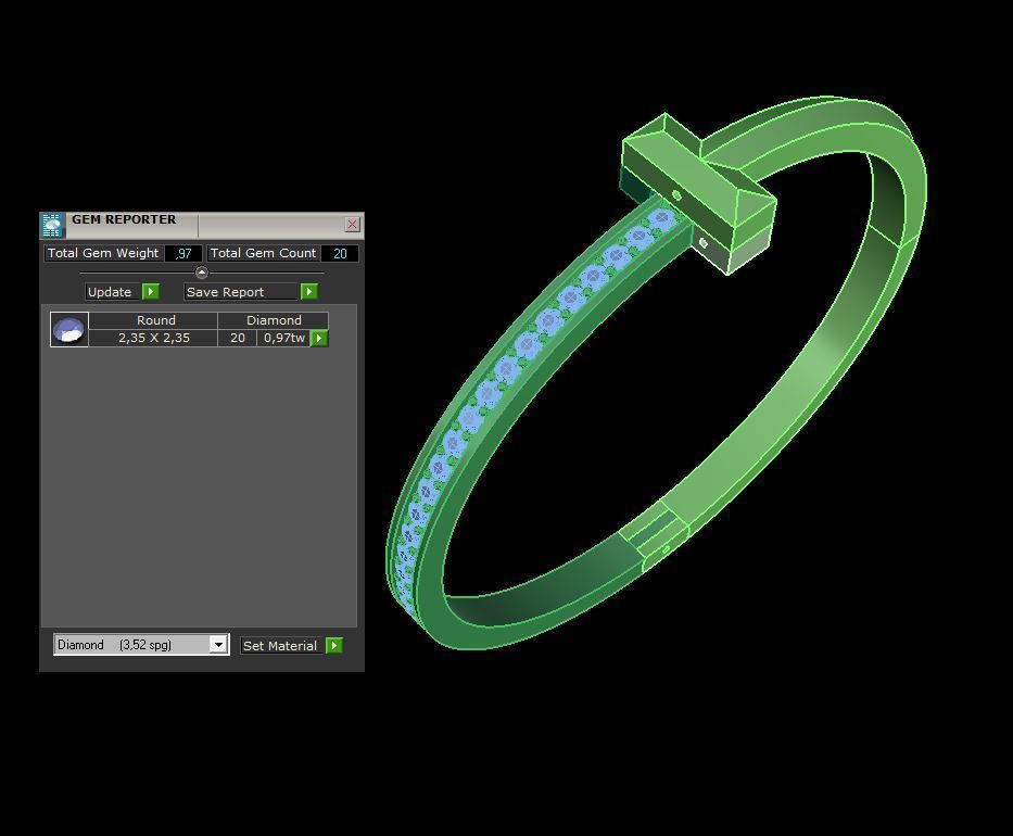 Bracelet Tiffany with diamonds 3D print model_3