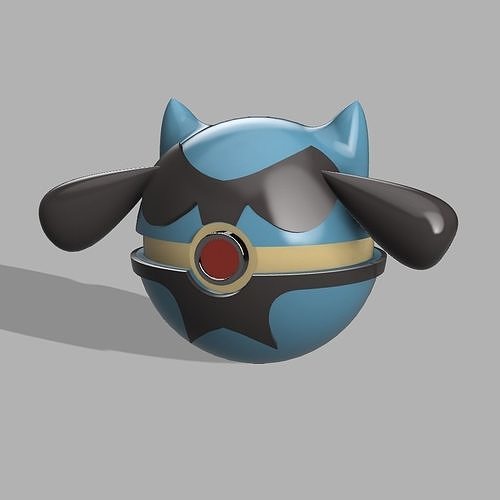 riolu pokeball 3D print model