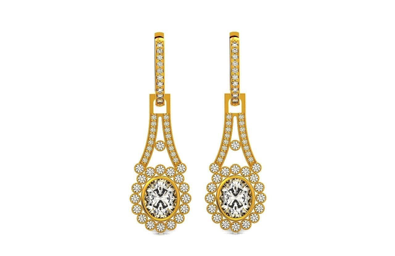 vintage bridal evening dangle earrings 425 3D print model_20
