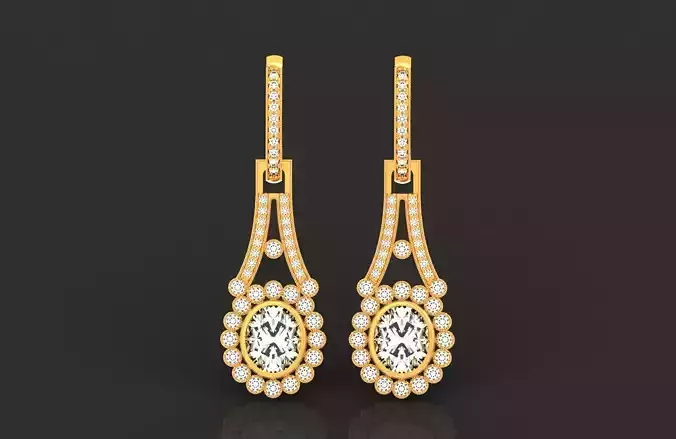 vintage bridal evening dangle earrings 425 3D print model vintage bridal evening dangle earrings 425 3D print model