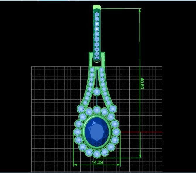 vintage bridal evening dangle earrings 425 3D print model_11