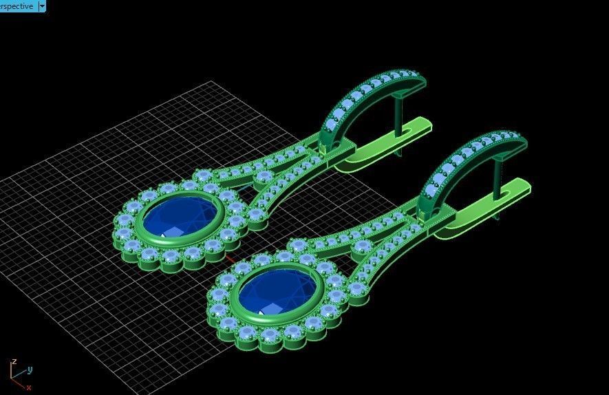 vintage bridal evening dangle earrings 425 3D print model_33