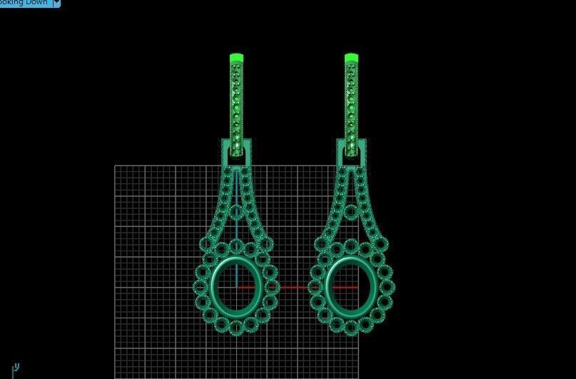 vintage bridal evening dangle earrings 425 3D print model_29