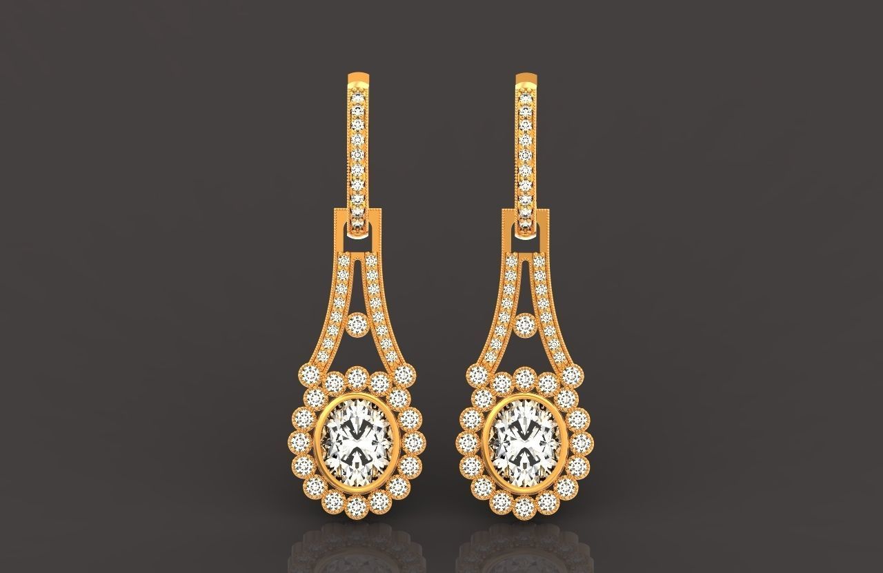 vintage bridal evening dangle earrings 425 3D print model_40