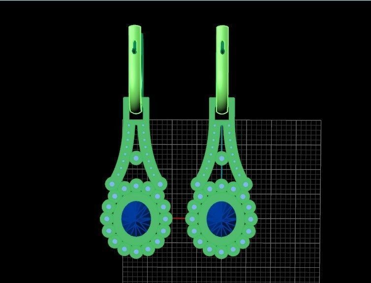 vintage bridal evening dangle earrings 425 3D print model_30