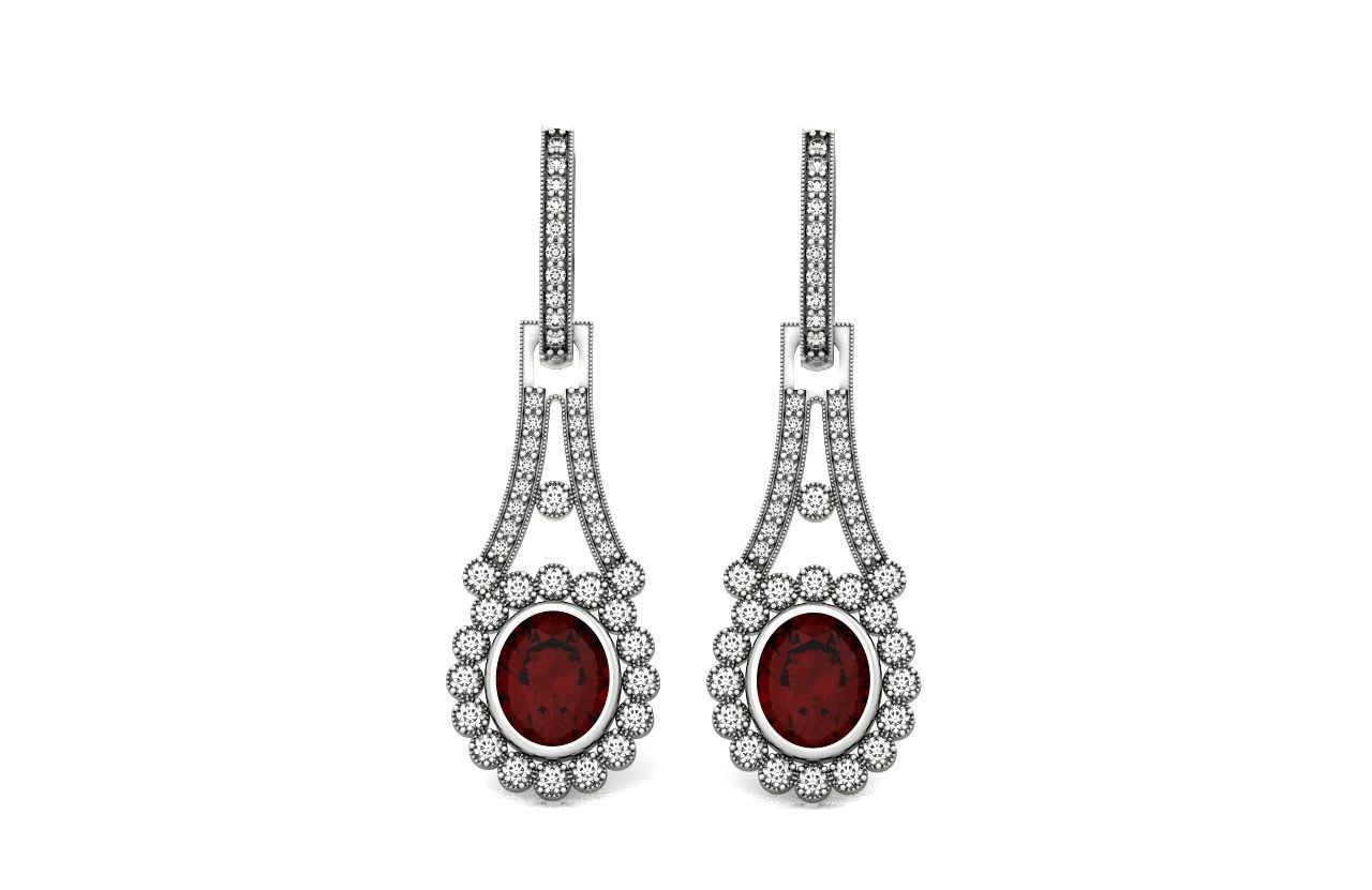 vintage bridal evening dangle earrings 425 3D print model_22