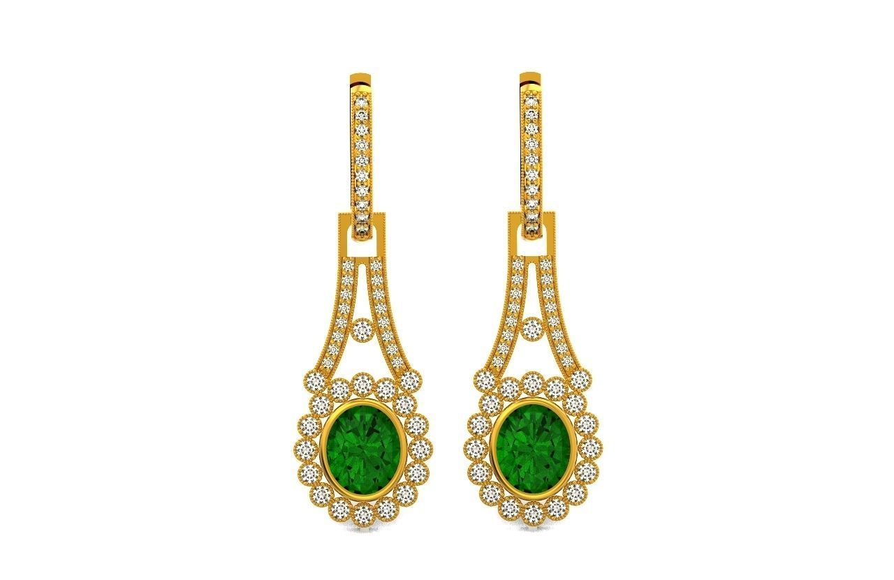 vintage bridal evening dangle earrings 425 3D print model_21