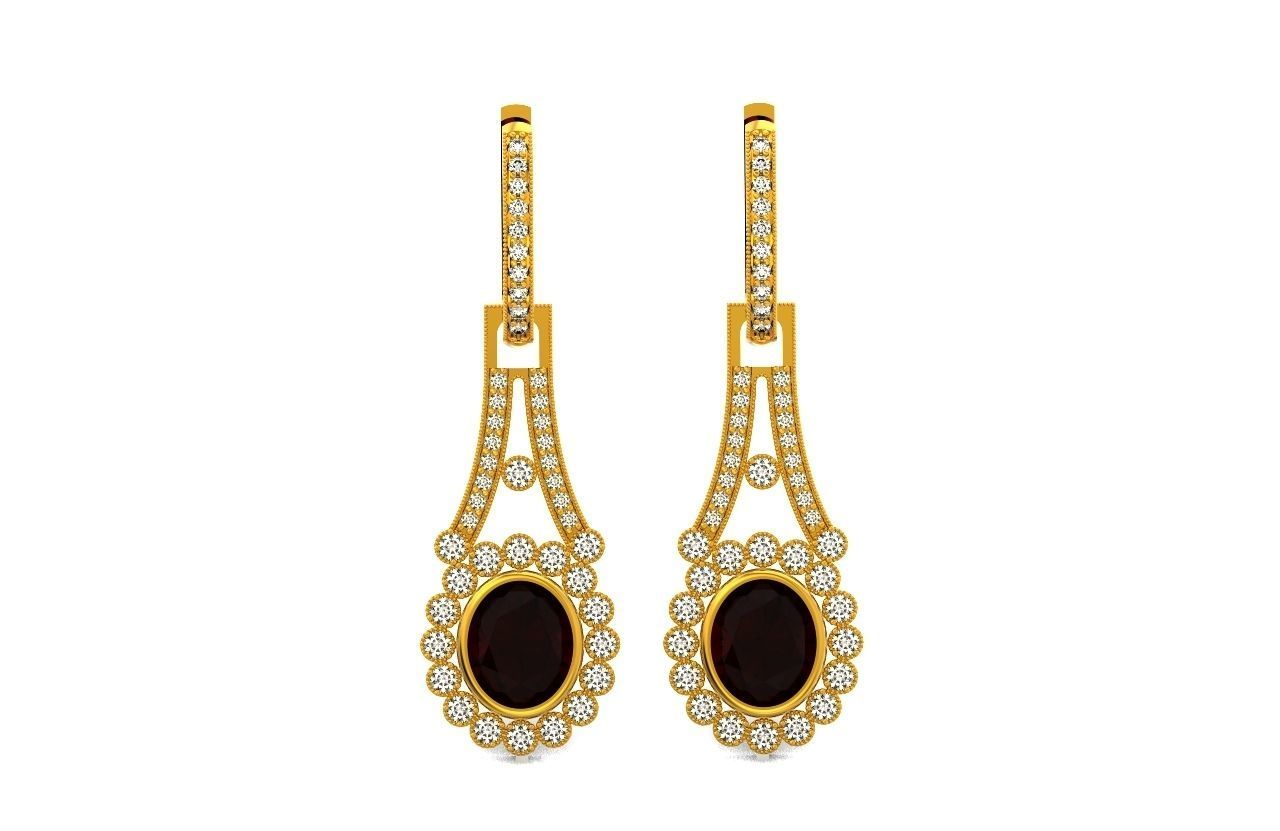 vintage bridal evening dangle earrings 425 3D print model_25