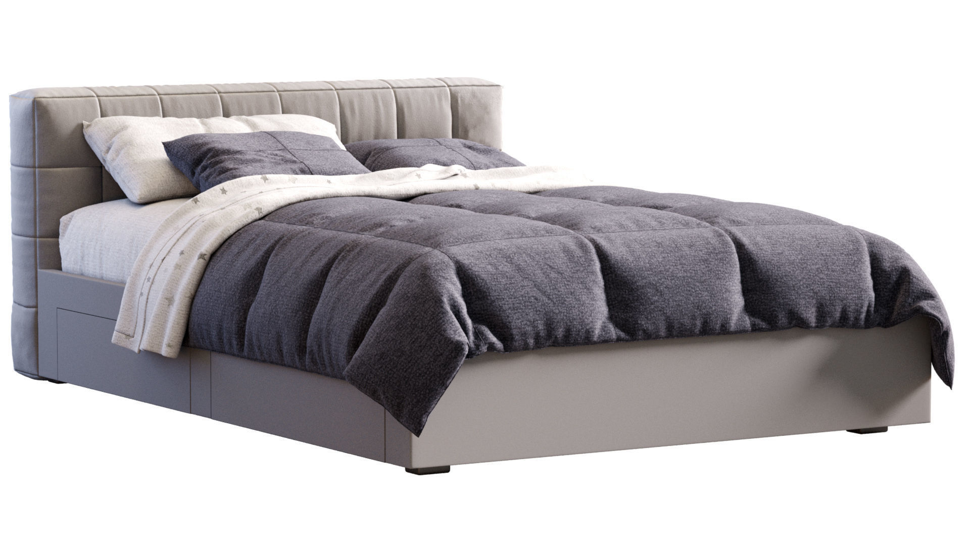 Baldwin Lounge Corner Upholstered Bed 3D model_8