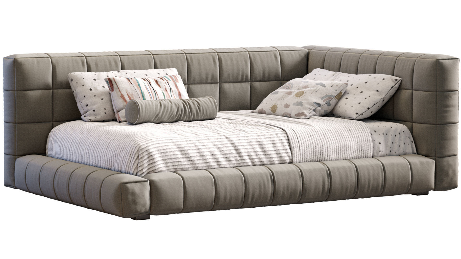 Baldwin Lounge Corner Upholstered Bed 3D model_2