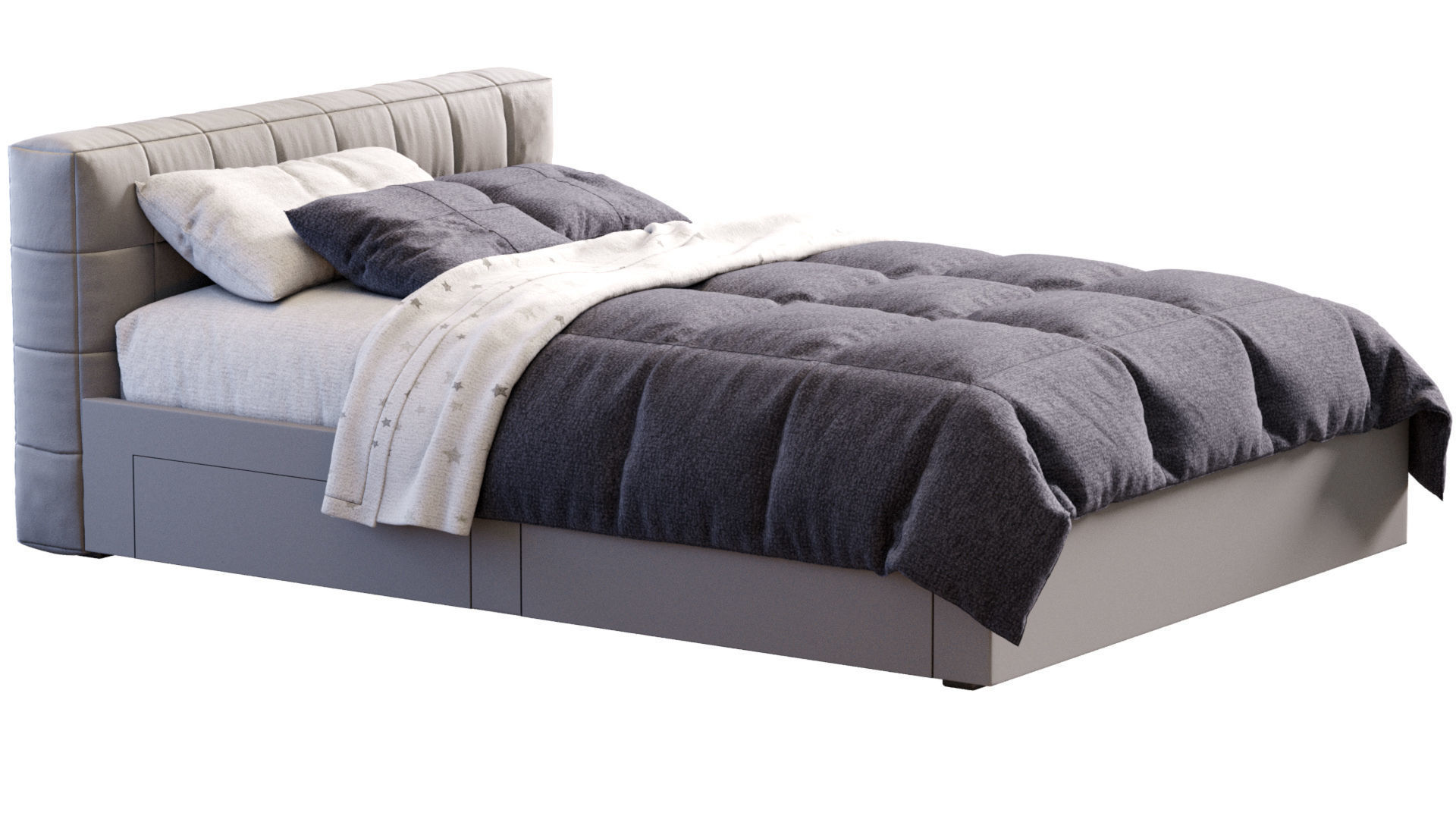 Baldwin Lounge Corner Upholstered Bed 3D model_7