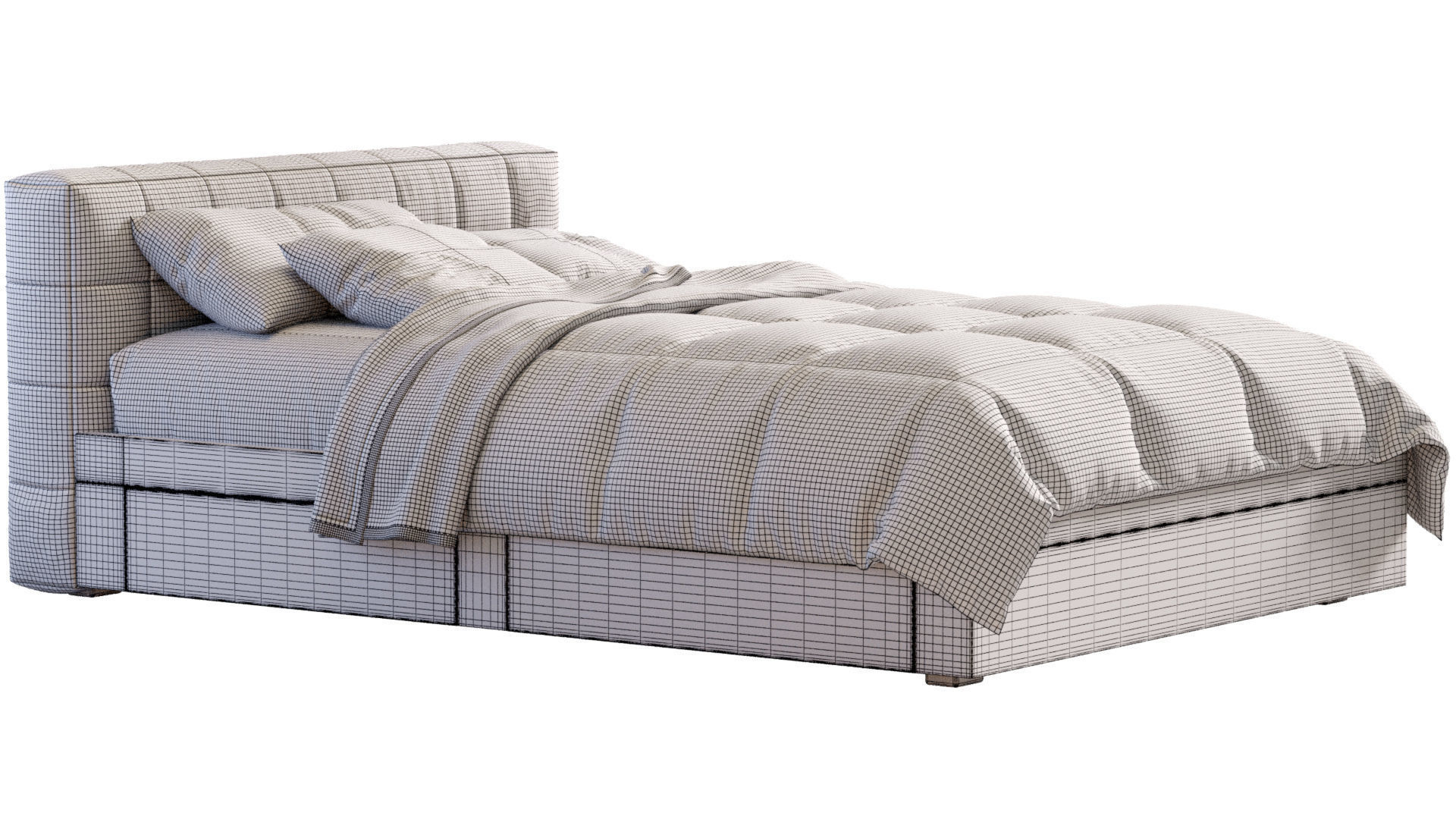 Baldwin Lounge Corner Upholstered Bed 3D model_3