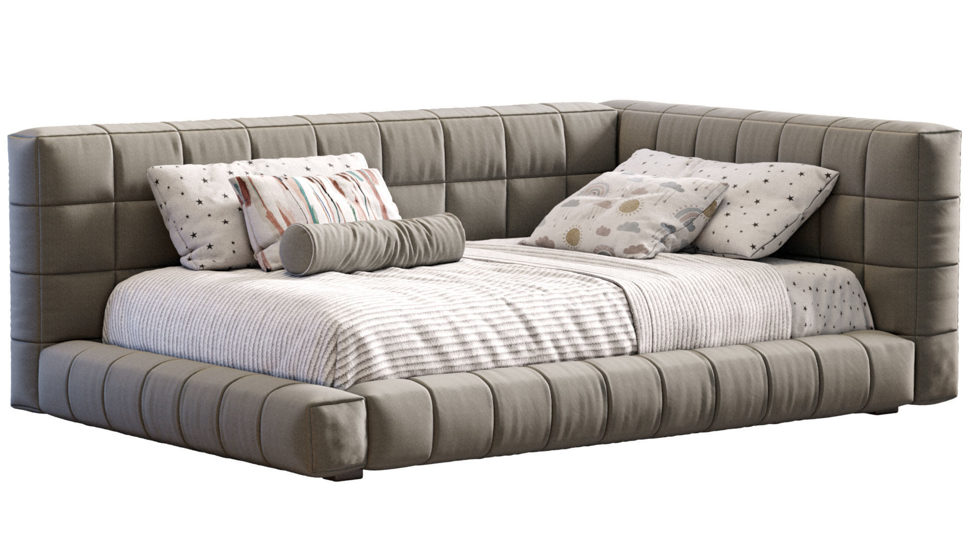 Baldwin Lounge Corner Upholstered Bed 3D model_16