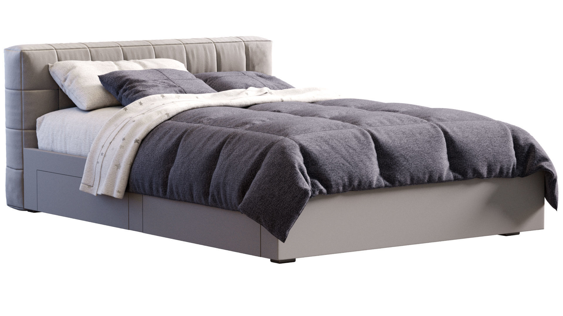 Baldwin Lounge Corner Upholstered Bed 3D model_6