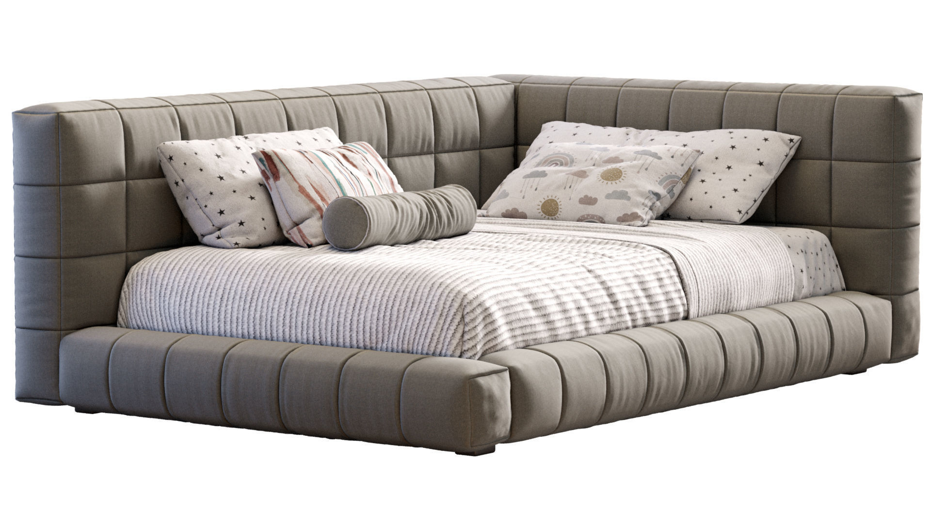 Baldwin Lounge Corner Upholstered Bed 3D model_14