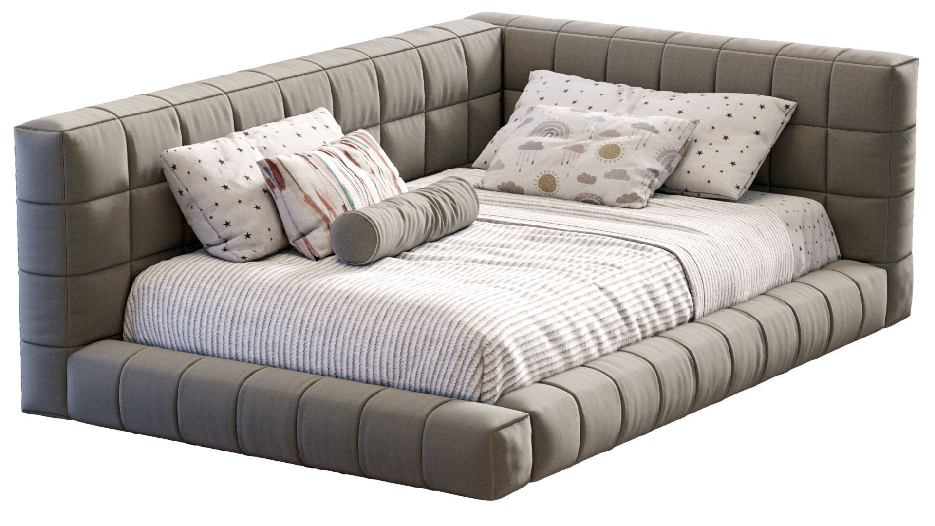 Baldwin Lounge Corner Upholstered Bed 3D model_15
