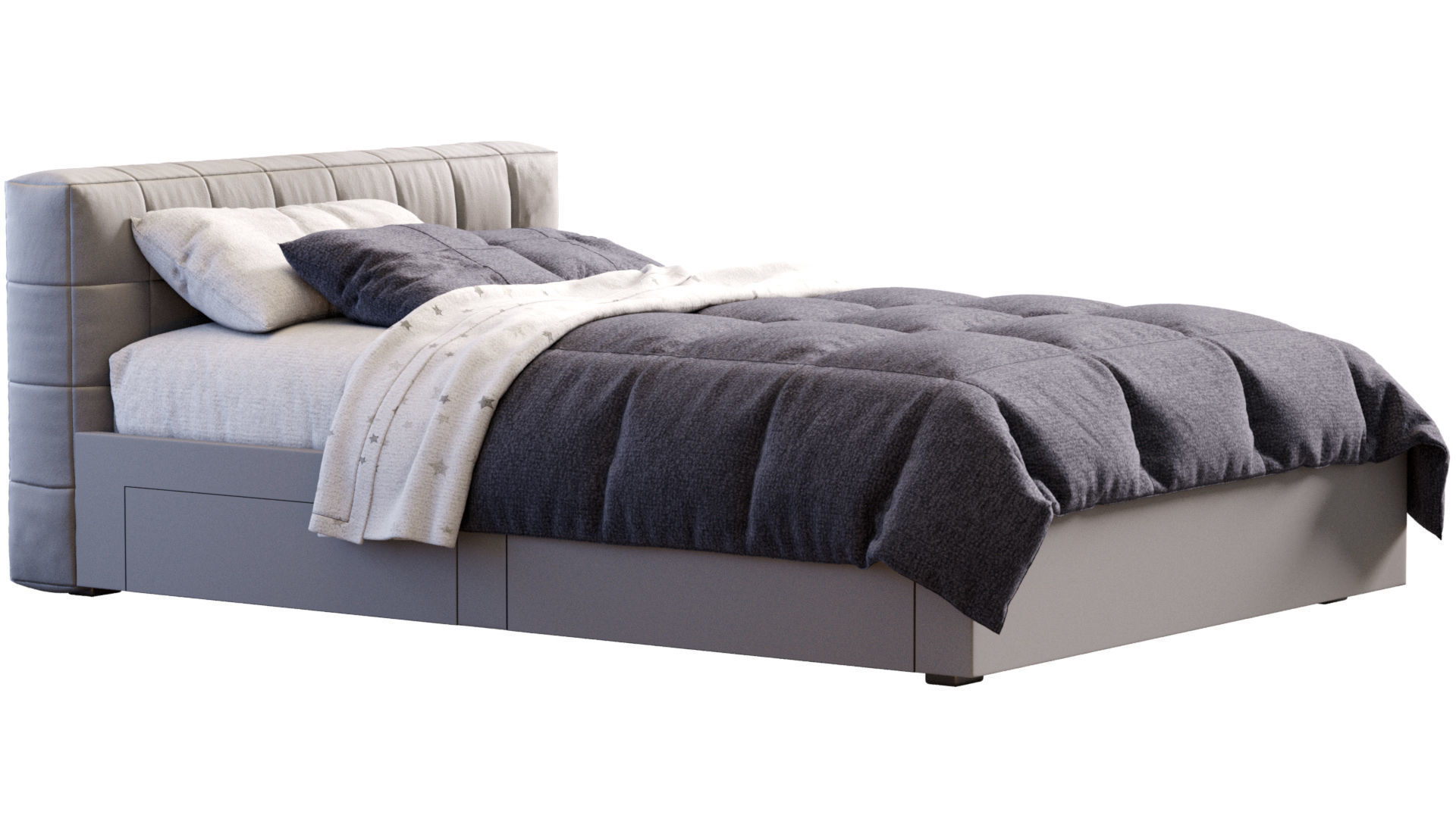 Baldwin Lounge Corner Upholstered Bed 3D model_4