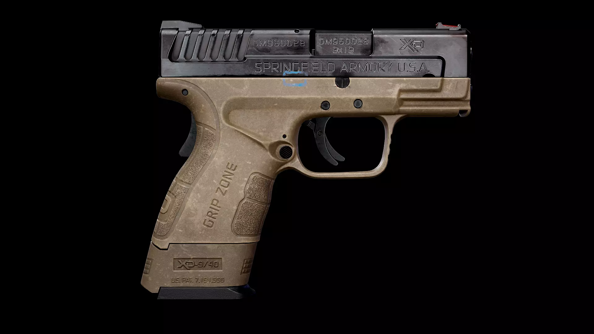 Springfield XD-MOD2 - Tan Free low-poly 3D model