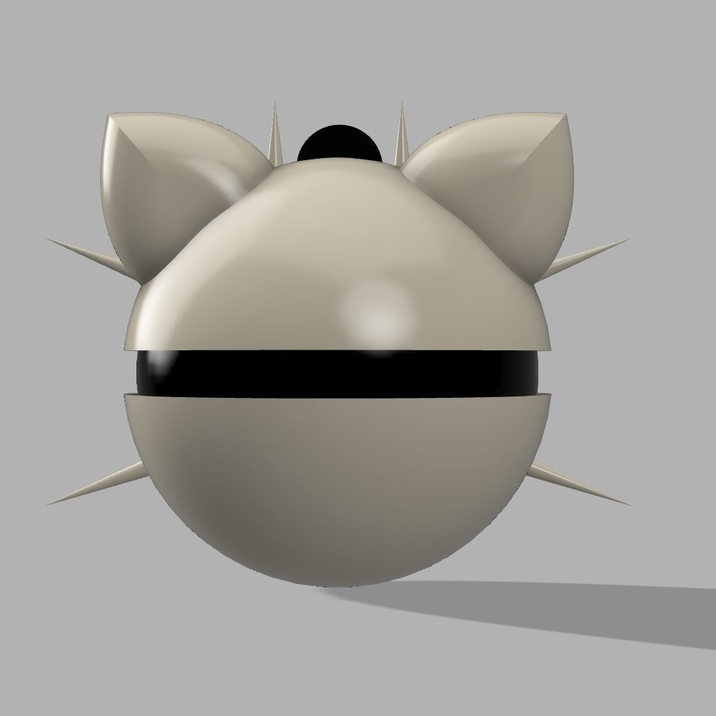meowth pokeball 3D print model_4