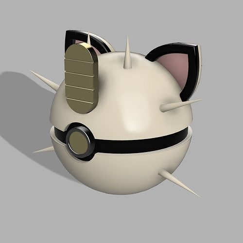 meowth pokeball 3D print model
