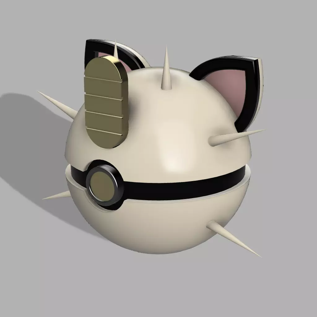 meowth pokeball 3D print model_0