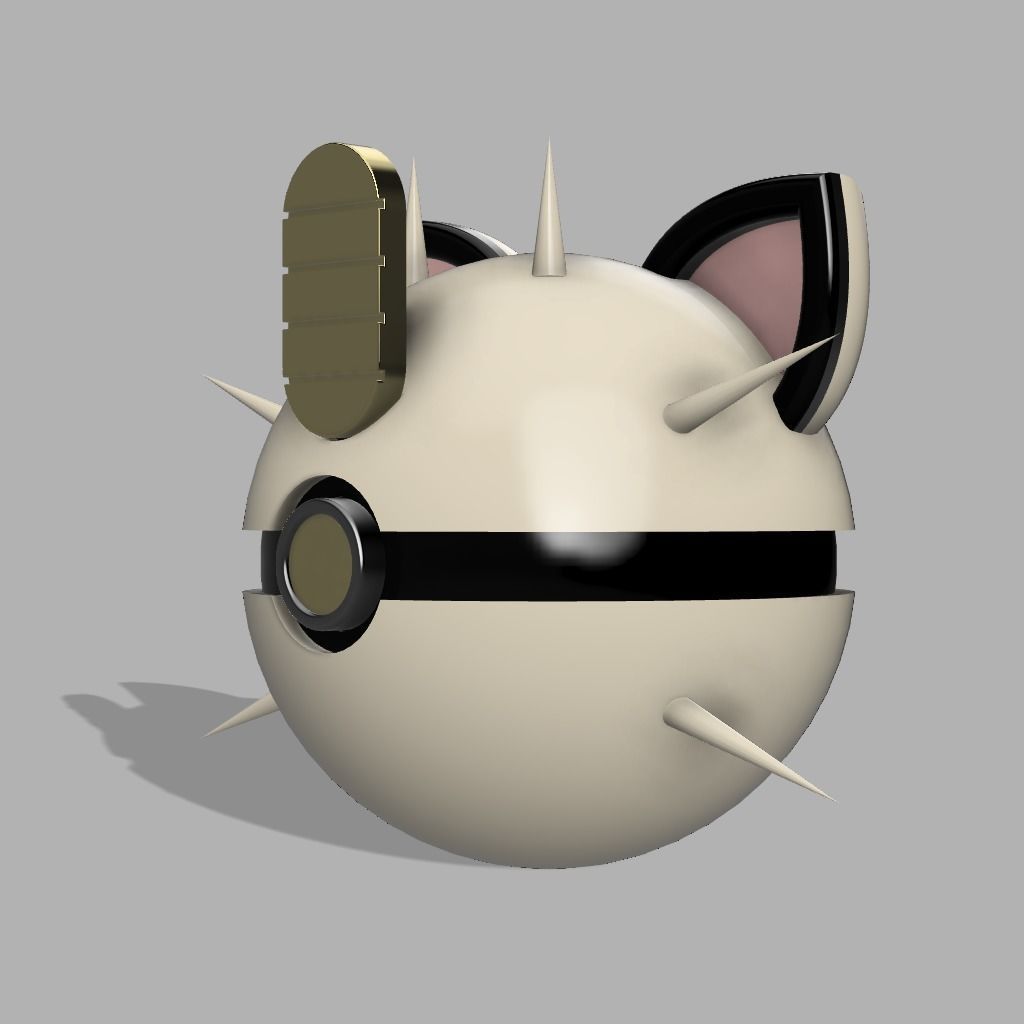meowth pokeball 3D print model_1