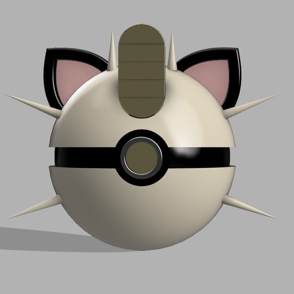 meowth pokeball 3D print model_2