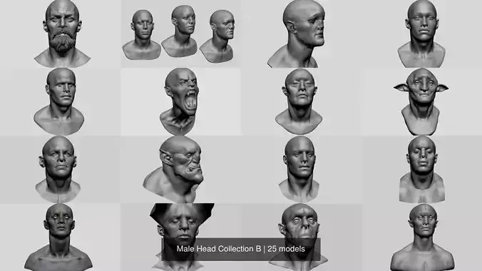 Male Head Collection A 