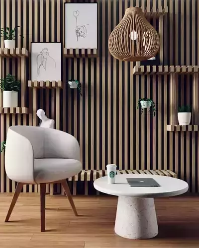 decor chair and table 3D model