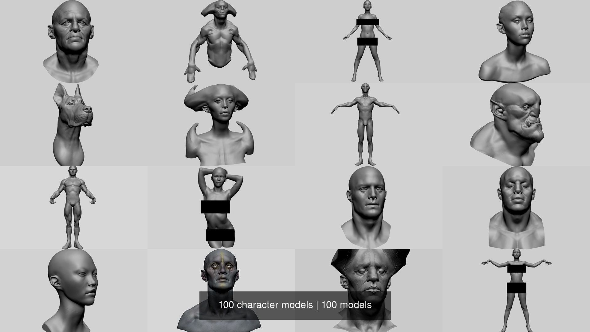 100 Character Models 3D Model Collection_14