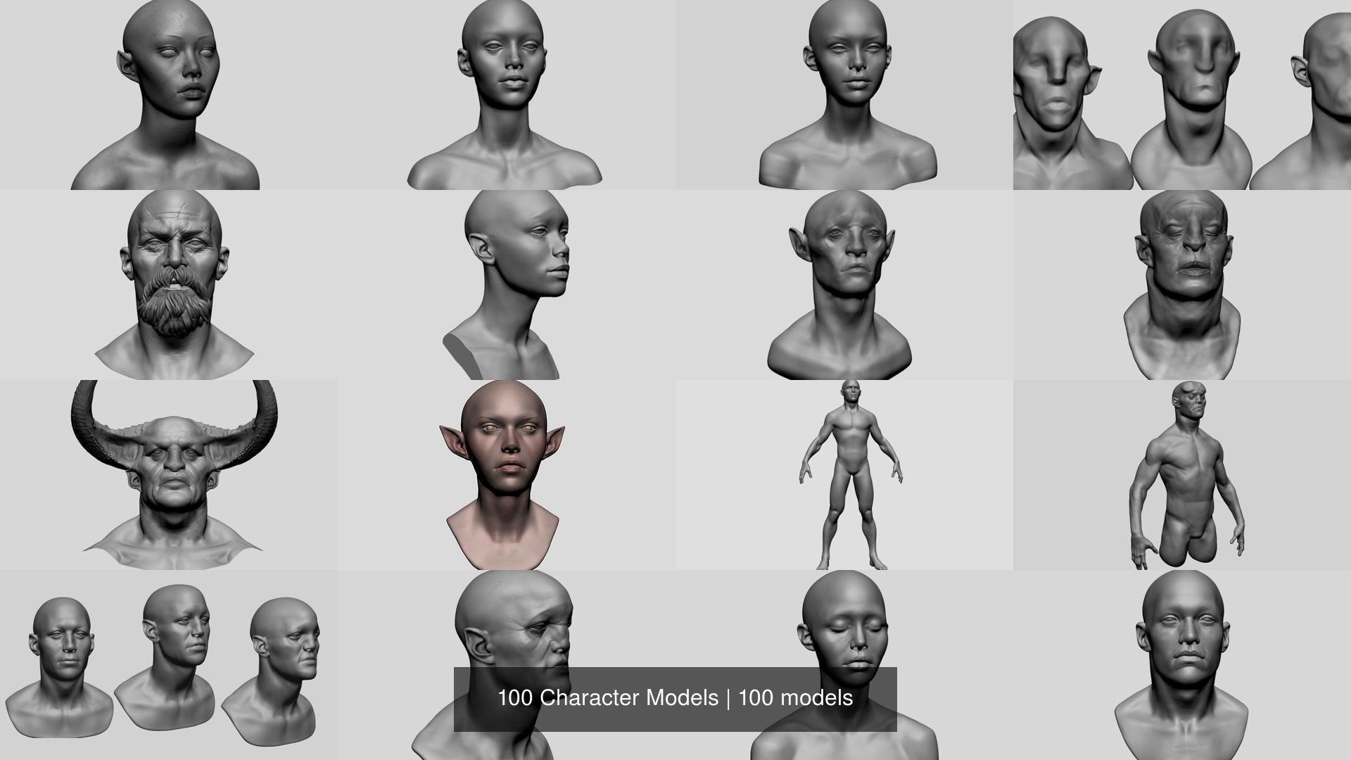 100 Character Models 3D Model Collection_4