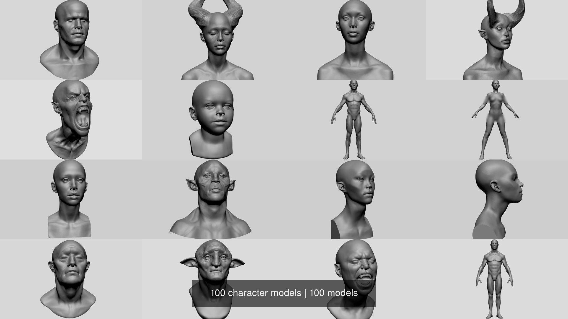 100 Character Models 3D Model Collection_11
