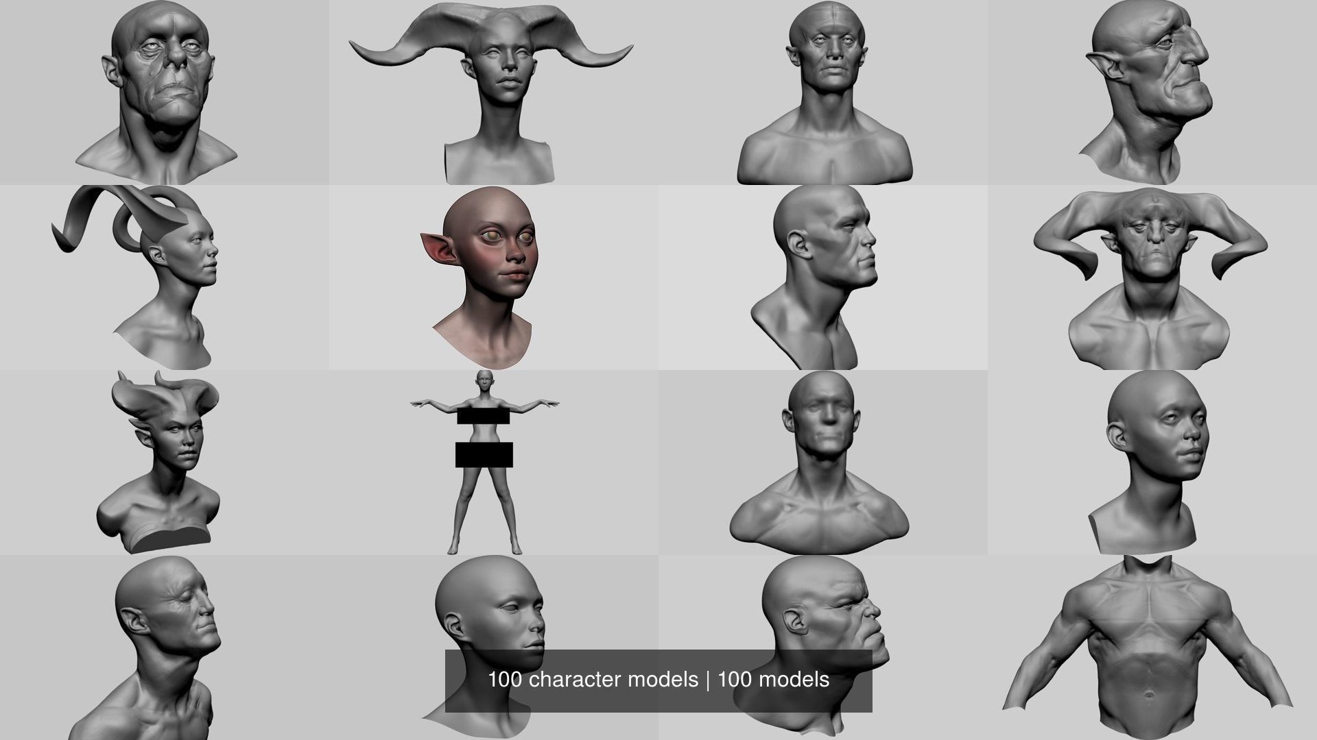 100 Character Models 3D Model Collection_16
