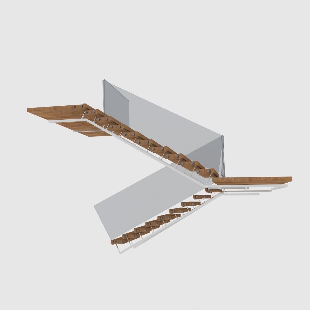 Wooden staircase model 3D model_7