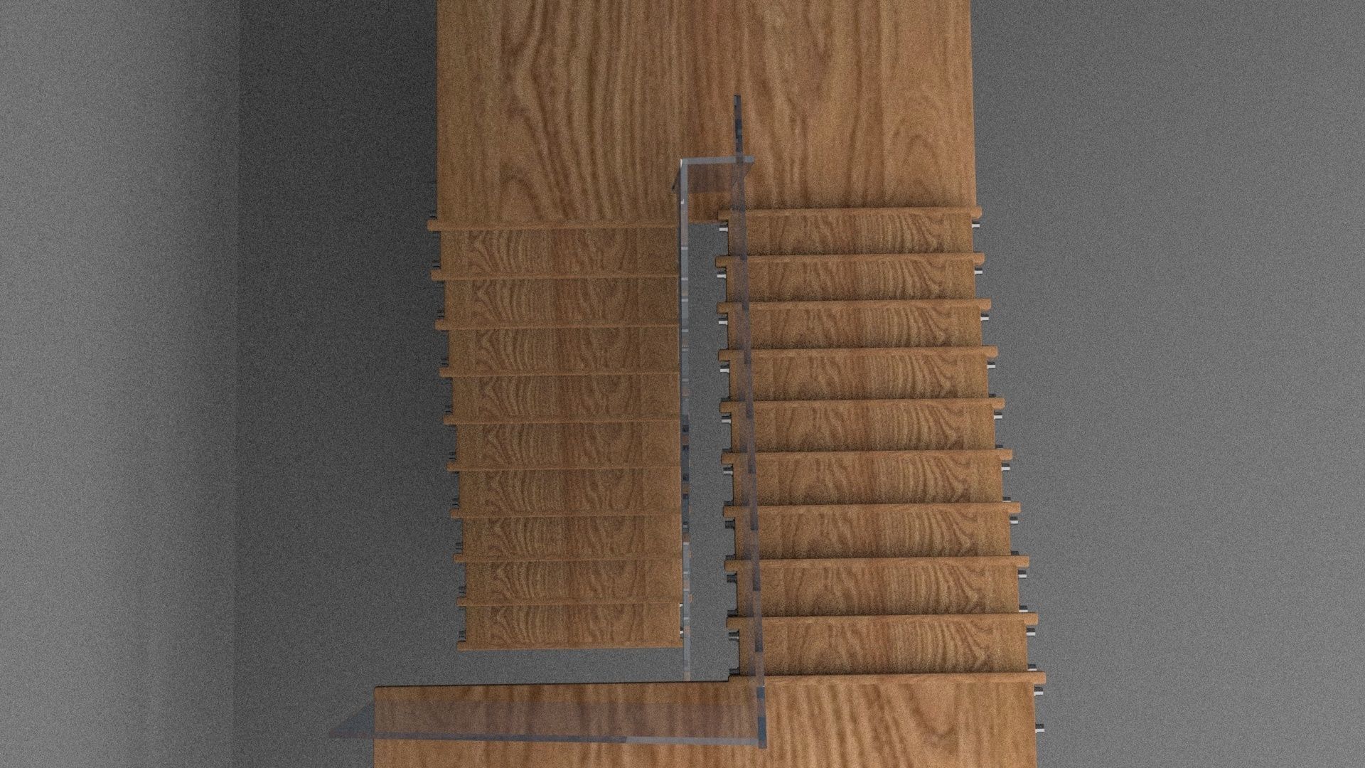 Wooden staircase model 3D model_6