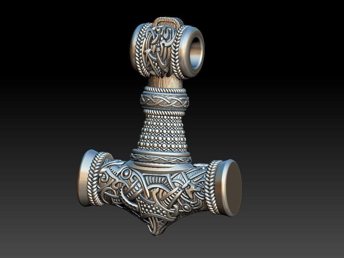Mjolnir Viking Hammer 3D print model_7