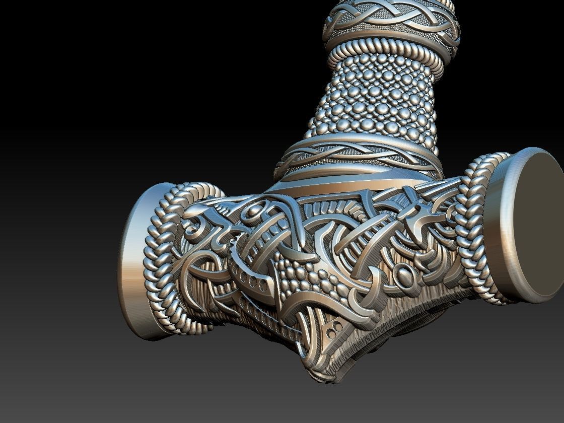 Mjolnir Viking Hammer 3D print model_13