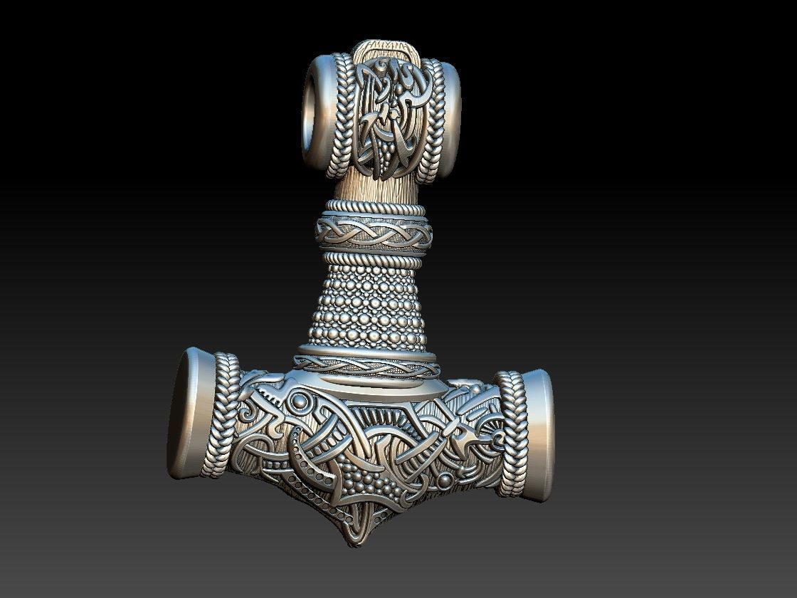 Mjolnir Viking Hammer 3D print model_8