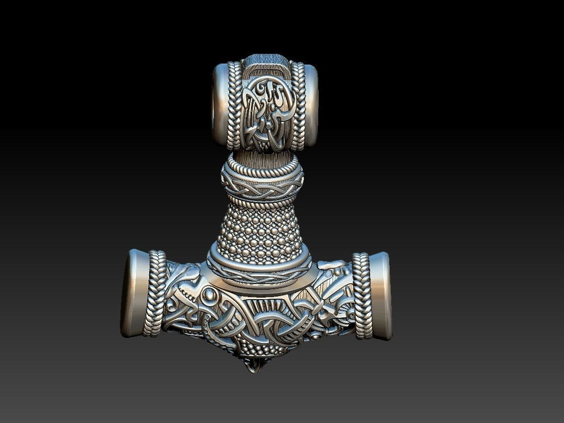 Mjolnir Viking Hammer 3D print model_9