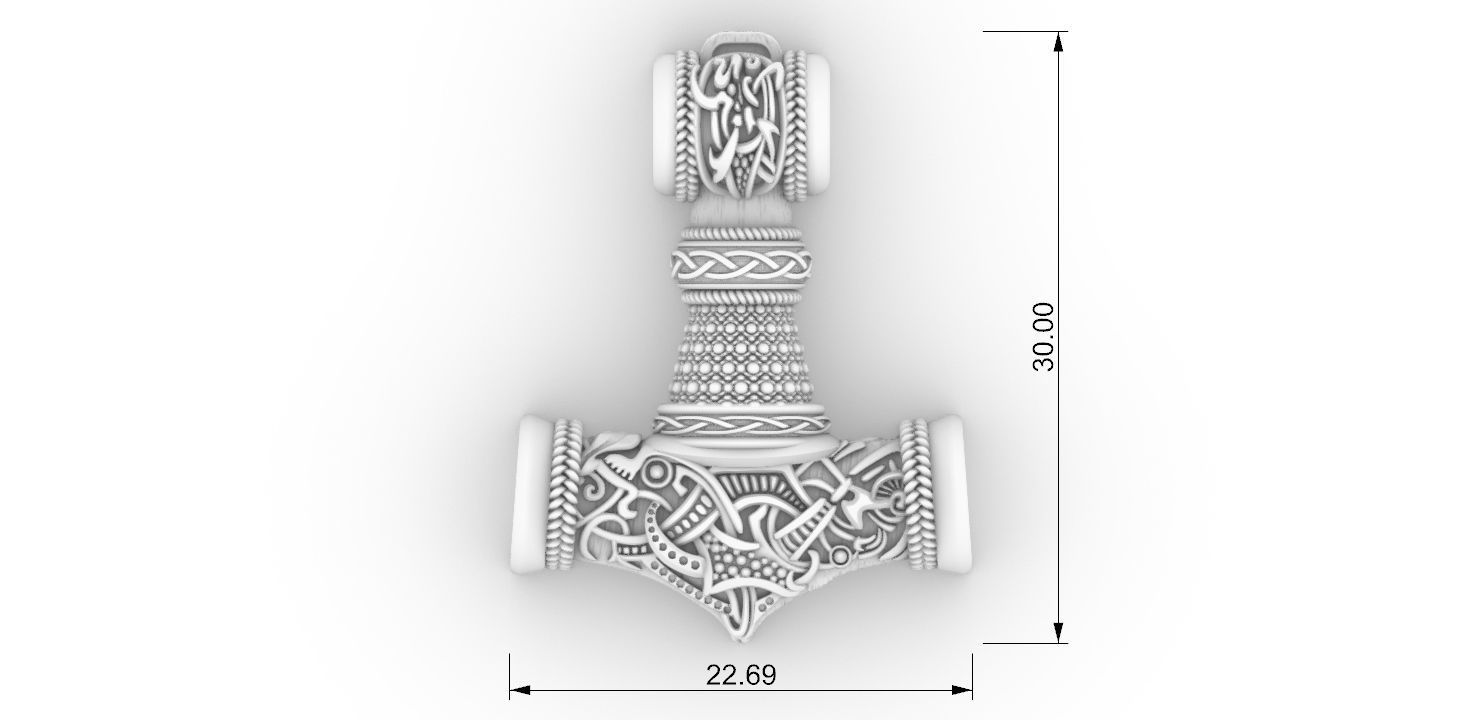 Mjolnir Viking Hammer 3D print model_2