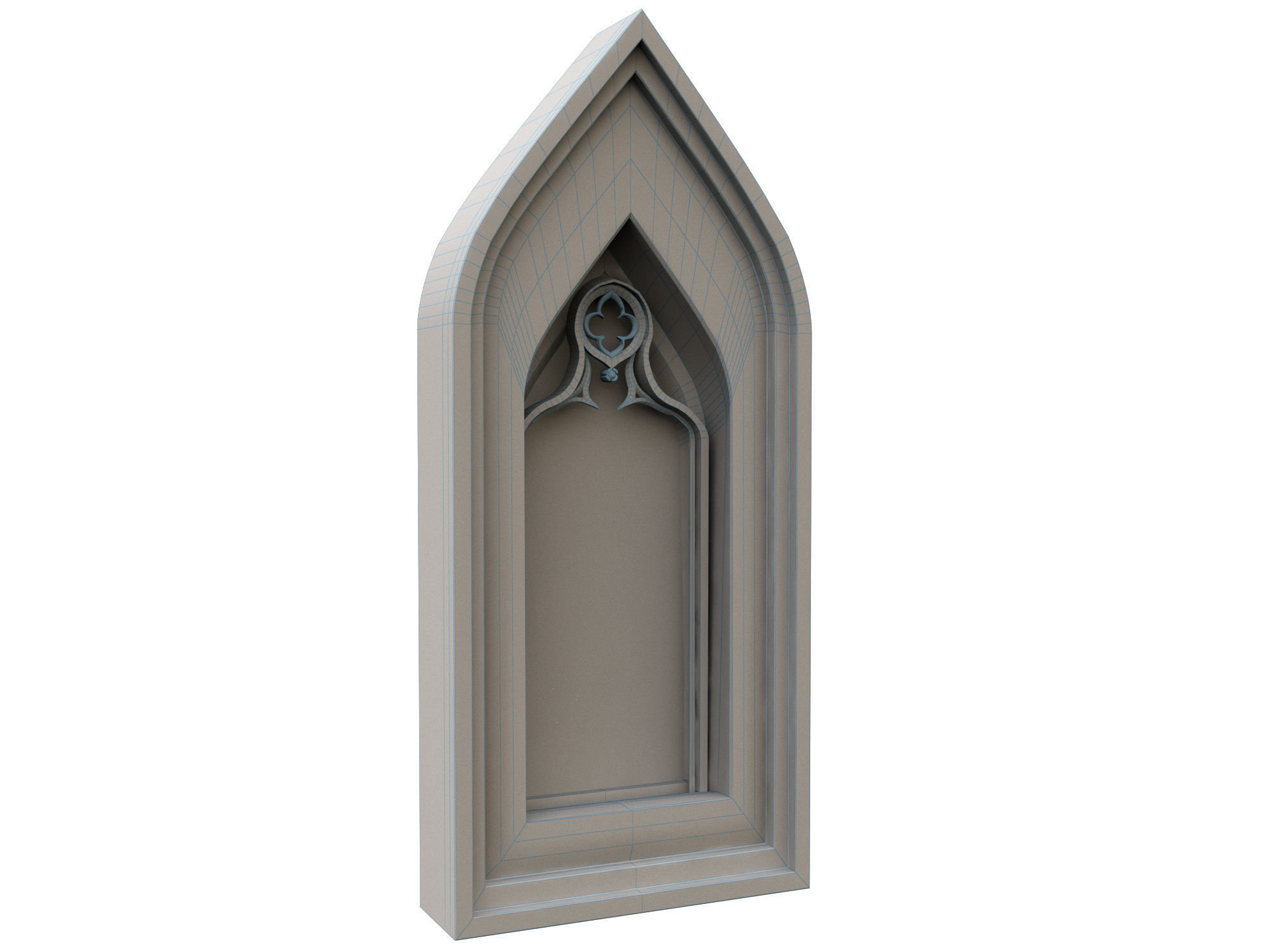Medieval window Low-poly 3D model_3