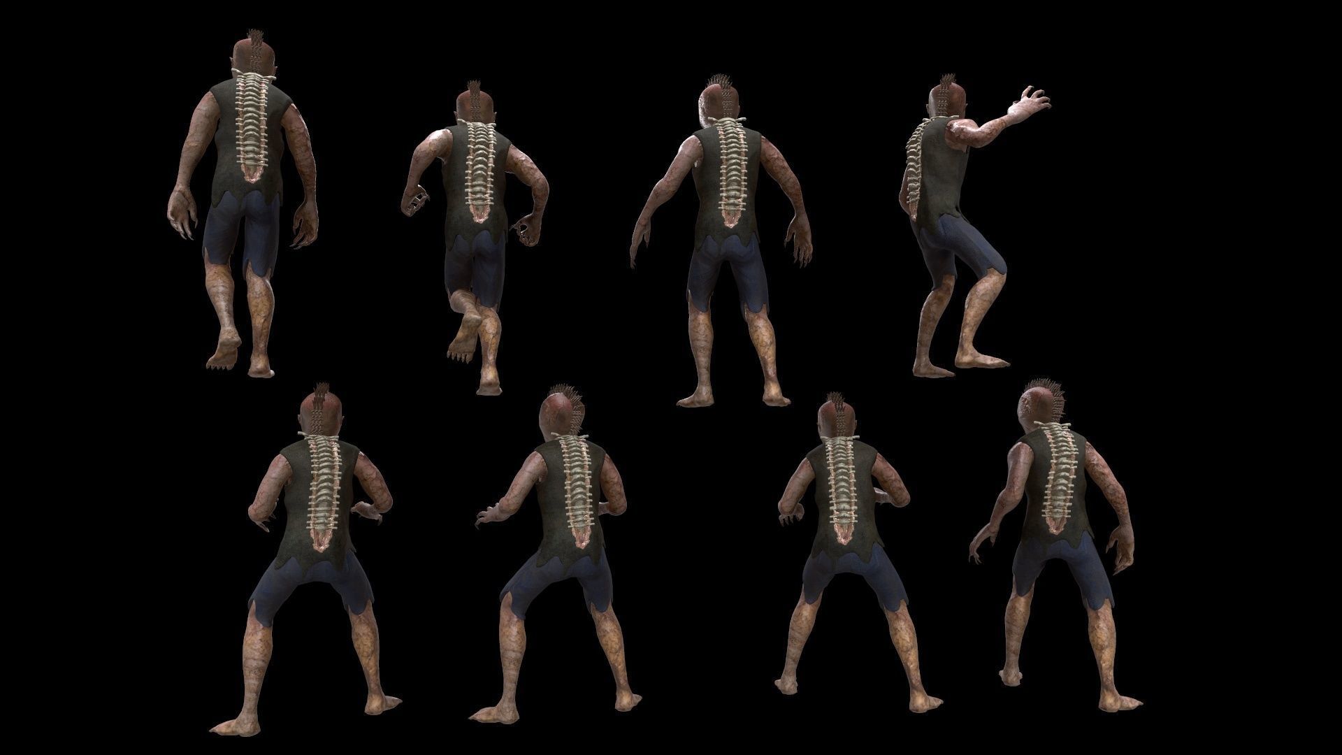 Mutant humanoid creature Low-poly 3D model_20