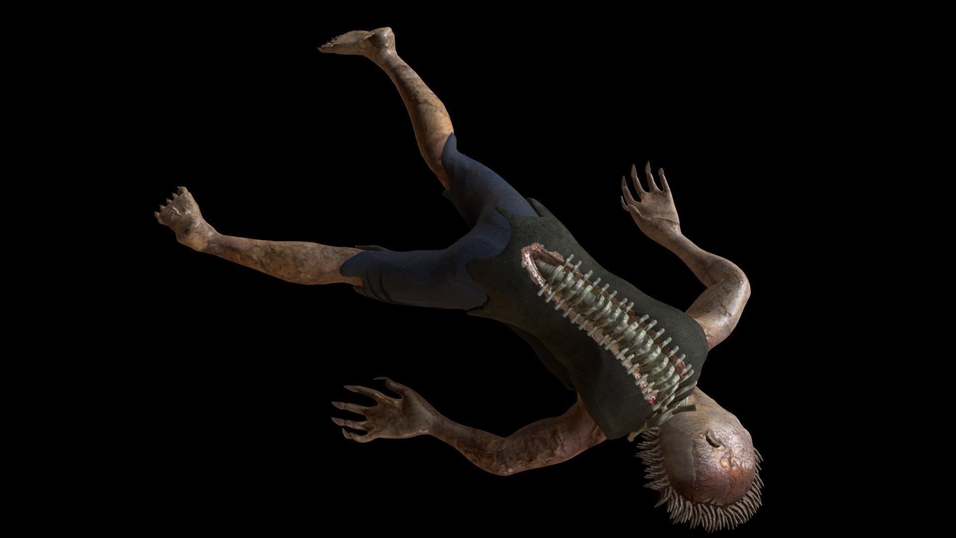 Mutant humanoid creature Low-poly 3D model_18