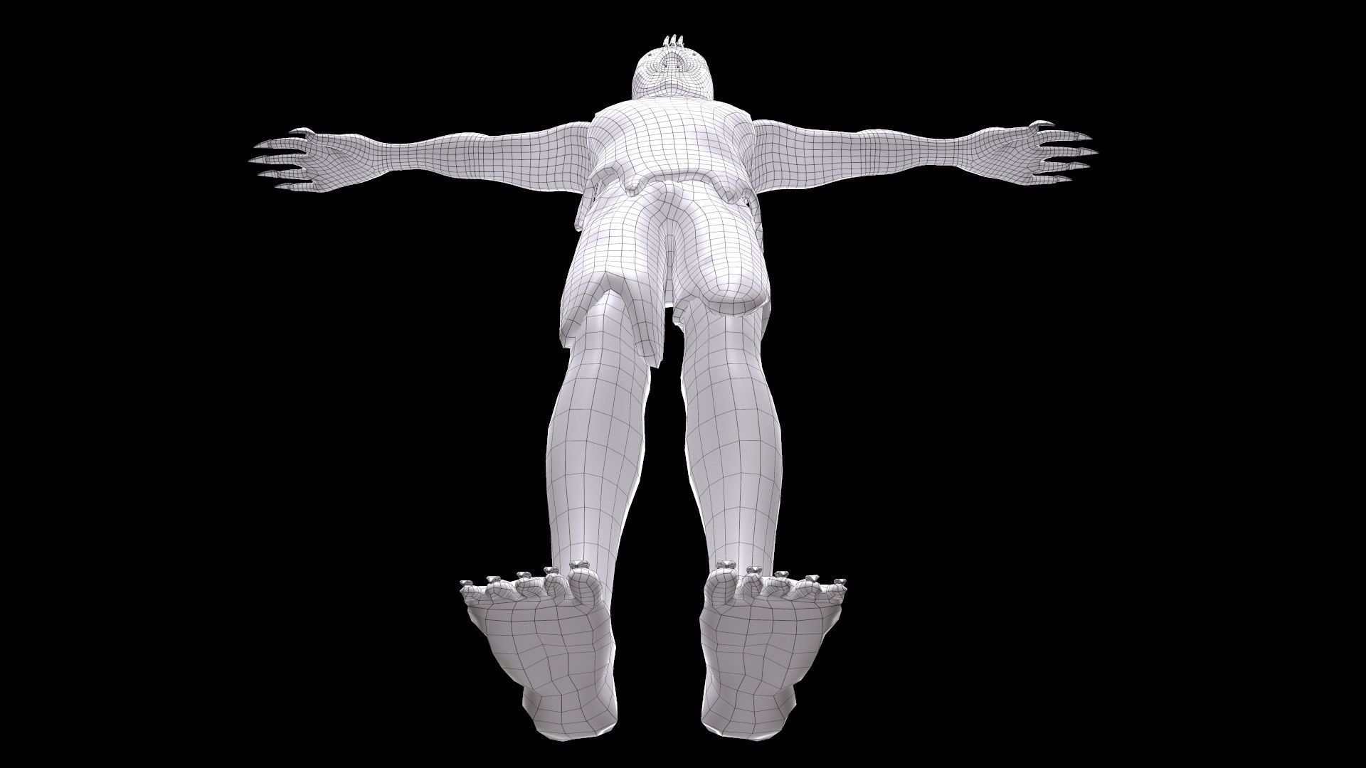 Mutant humanoid creature Low-poly 3D model_26