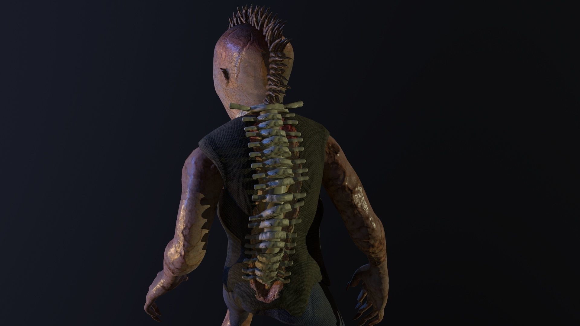 Mutant humanoid creature Low-poly 3D model_13
