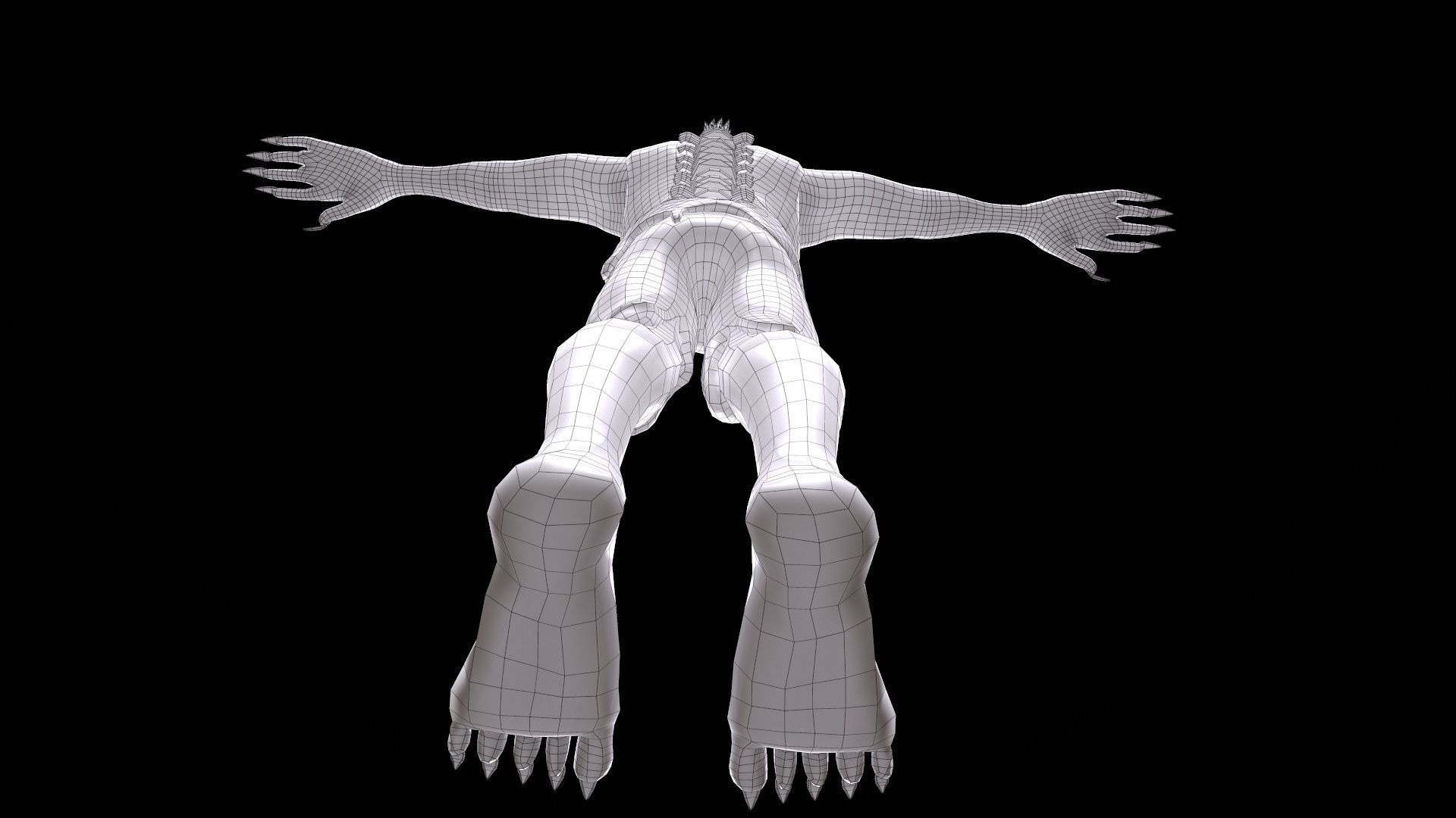 Mutant humanoid creature Low-poly 3D model_27