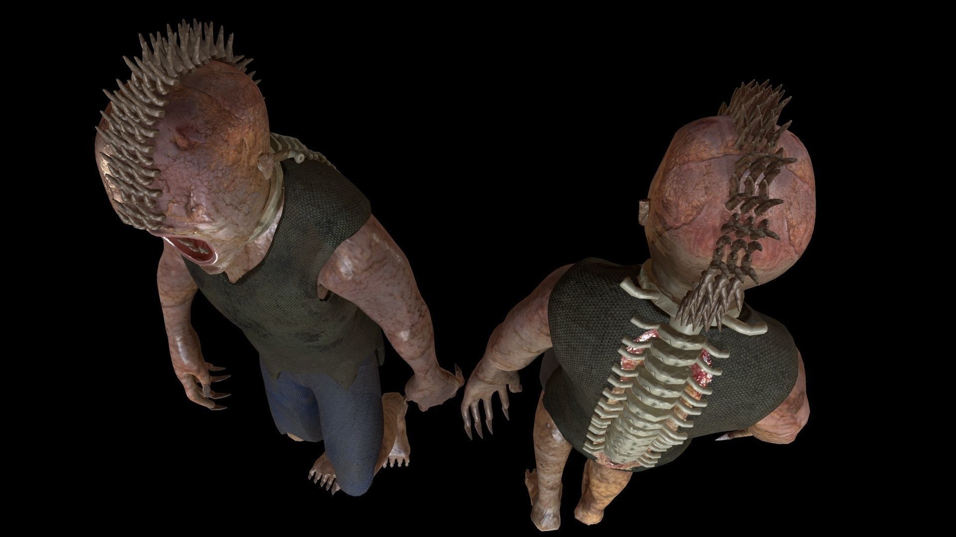 Mutant humanoid creature Low-poly 3D model_15