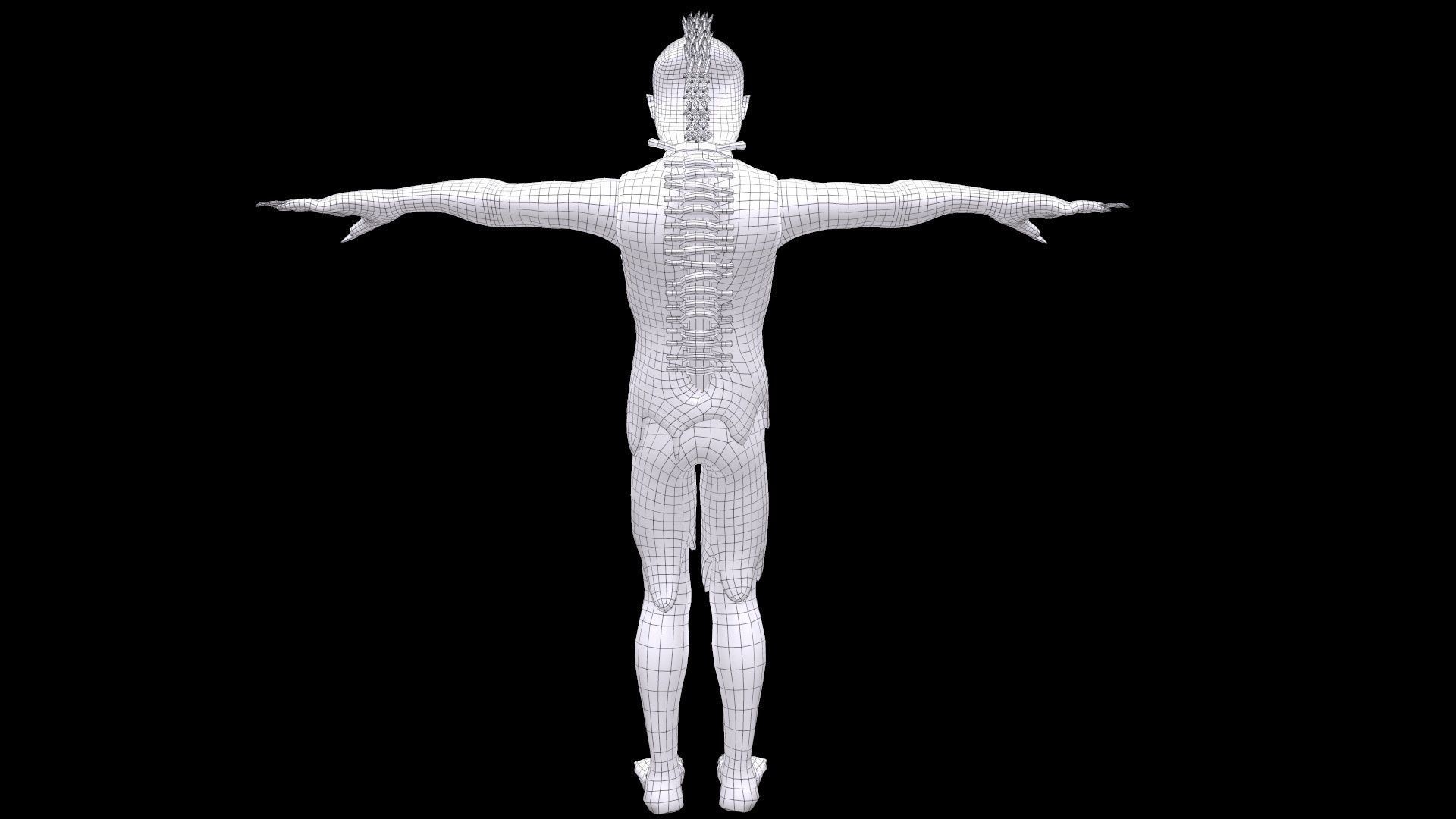 Mutant humanoid creature Low-poly 3D model_21