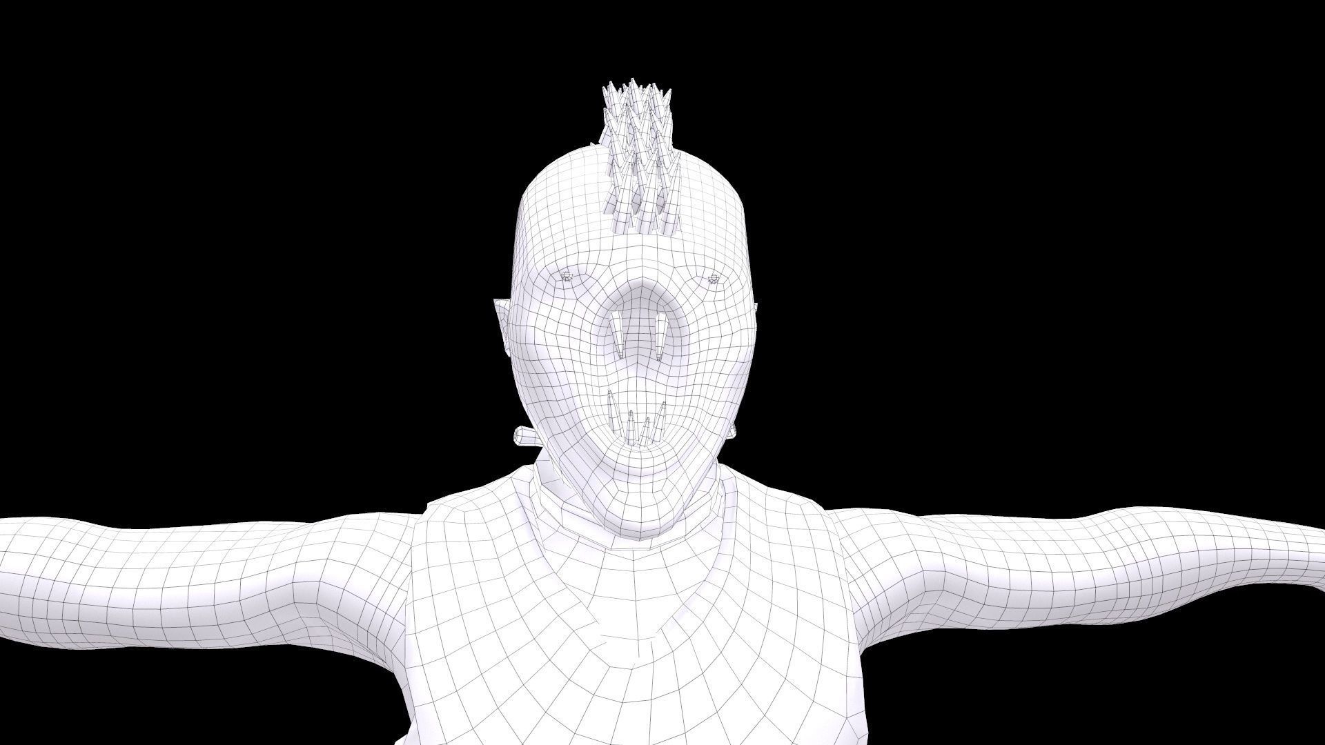 Mutant humanoid creature Low-poly 3D model_28