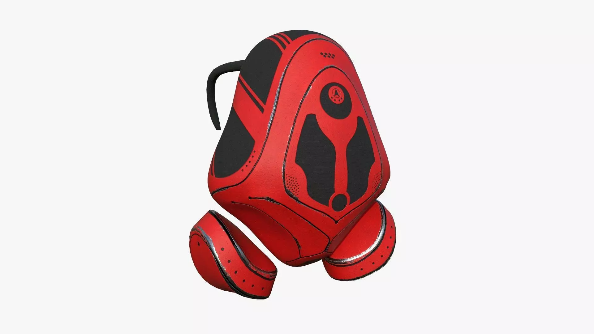 SciFi Backpack H09 Red - Fashion Character Design Low-poly 3D model_0